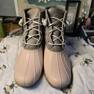 Sperry Women's Saltwater Leather Metallic Lace Boots